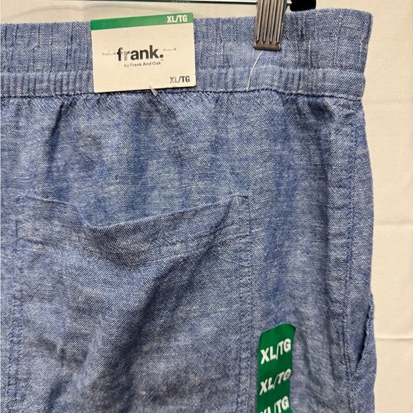 Frank & Oak Linen Blend Shorts Blue - Picture 7 of 10